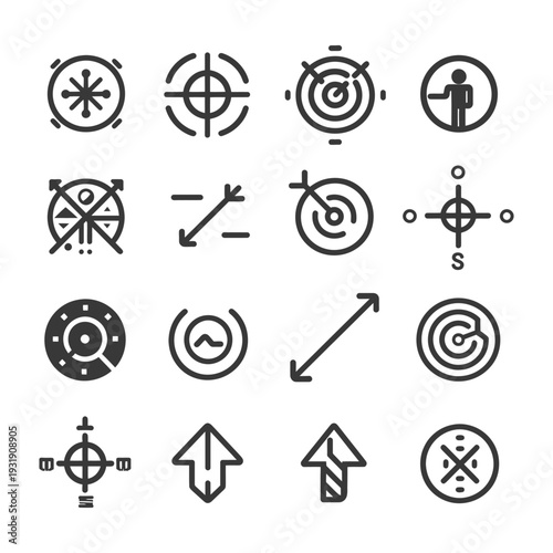 Set of Target Icons for Business, Marketing, and Strategy