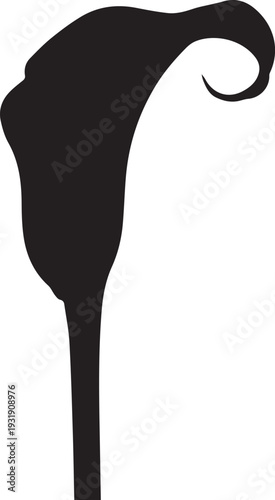 Minimalist Elegant Calla Lily Flower Organic Curves Silhouettes