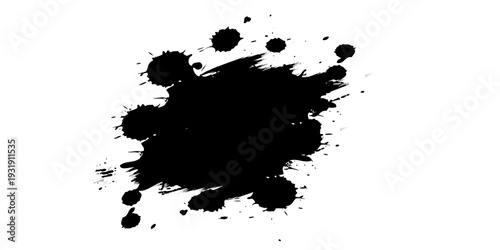 black ink brush drop splatter splash artistic
