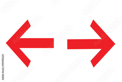 Two red arrows pointing in opposite directions, left and right