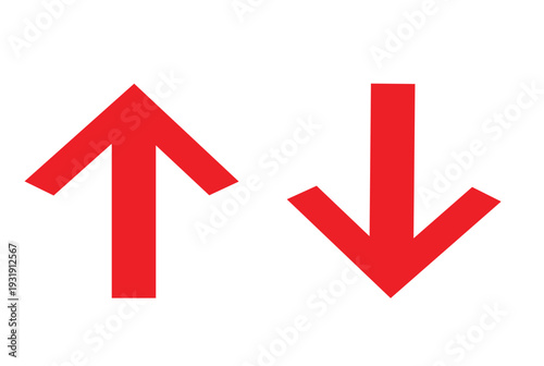 Red up and down arrows indicating direction or change