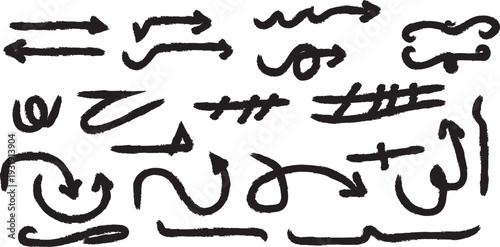 Arabic calligraphy and arrows on white background