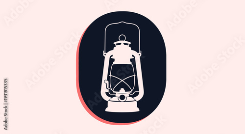 Vintage kerosene lantern icon on a dark background