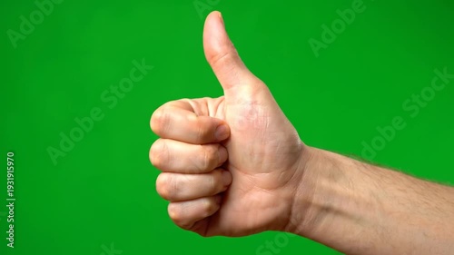 High Definition VIDEO of Human Hand Showing Thumbs Up Gesture in Close-up View