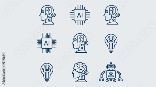 AI Icons: A collection of innovative icons showcasing the conceptual representations of Artificial Intelligence.