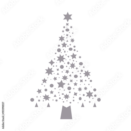 christmas tree made of snowflakes