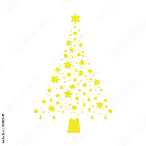 christmas tree with golden stars