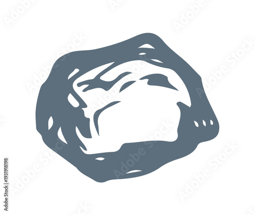 Vector drawing. Small Asteroid in the sky