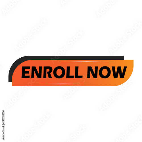 Enroll Now Orange gradient color Button – Enroll Now Call to Action Web Button PNG transparent  Background