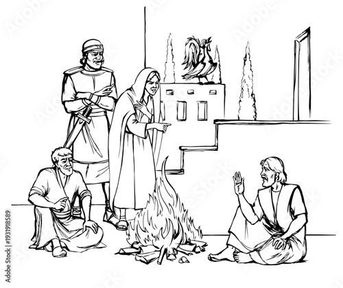 Vector drawing. Man sitting on the ground