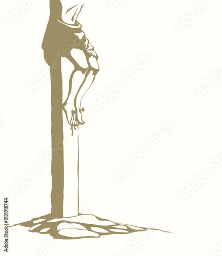 Vector drawing. Jesus on the cross