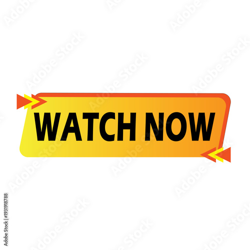 Watch Now Yellow gradient Sticer Button – Watch Now Call to Action Web Button PNG transparent  Background