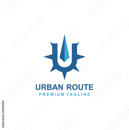 Professional compass style logo for urban navigation and route planning.