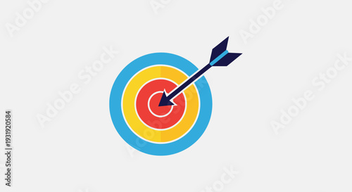 Aimed for Success: Arrow Hitting the Bullseye Target for Achieving Goals Icon