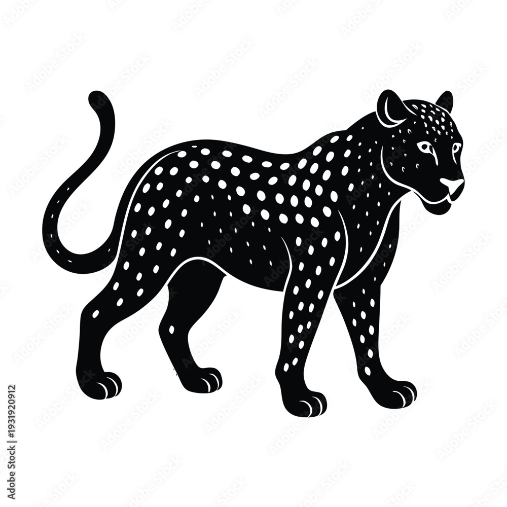 Fototapeta premium Black leopard vector illustration