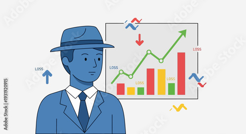 Spying on the stock market fluctuations represented by a serious investor
