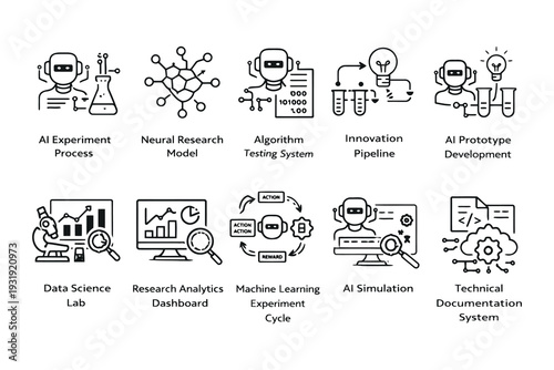 Illustrations of various software development and documentation processes