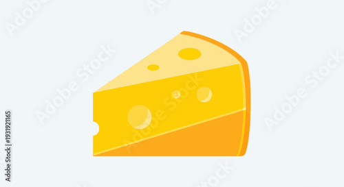 Stylized cheese wedge with holes on a white background perfect for designs