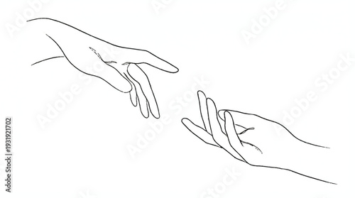 A person's hand trying to hold another opposite hand silhouette vector illustration symbol