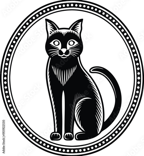 Black cat icon vector