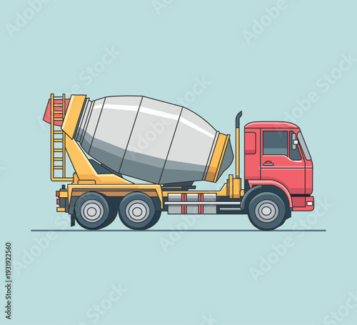 concrete mixer truck vector illustration