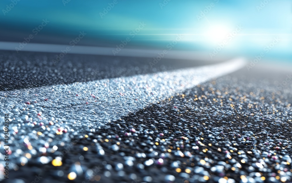 Obraz premium Surreal Road with Shimmering Textures Under Bright Blue Sky