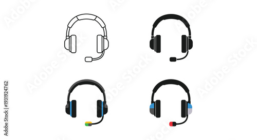Comparison of different types of gaming headsets with microphones.