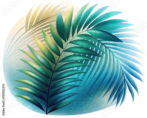 Green palm with reeded glass. Minimalist vanity background with frosted texture for spa aesthetic. Sunny banner for minimal wood presentation. White Reeded Glass. Plant leaves. Ribbed Background.