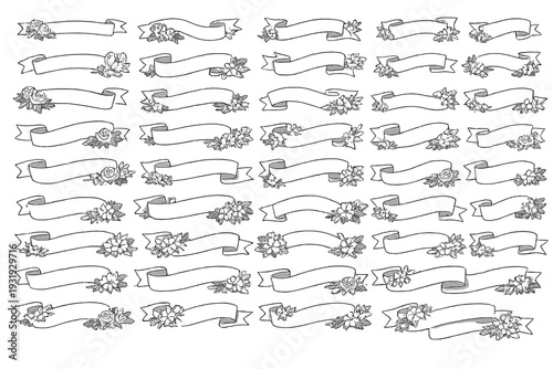 Decorative banners with floral designs for various uses in art projects and crafts