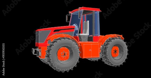 Bild auf Leinwand tractor graphic sketch 3d illustration