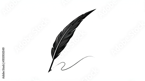 Classic Feather Pen Sketch for Literature Writing and Historical Calligraphy