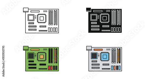 Vintage computer motherboards and expansion cards from different eras