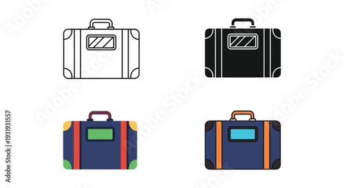 Four different styles of luggage bags for travel and storage purposes