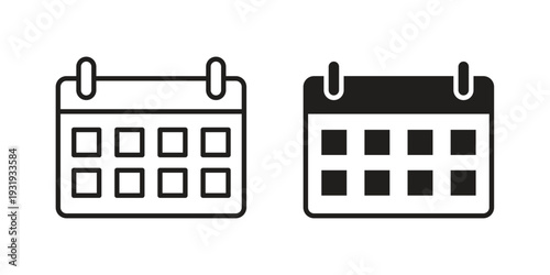 Calendar icon Symbol for App and Web UI Design Vectors