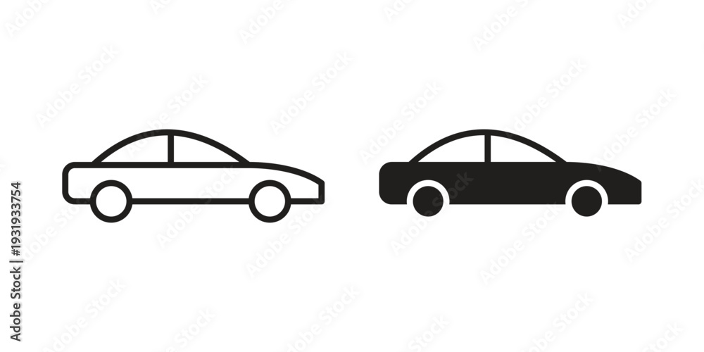 Fototapeta premium Car icon Symbol for App and Web UI Design Vectors
