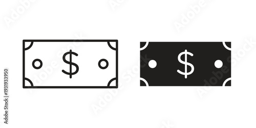 Cash icon Symbol for App and Web UI Design Vectors