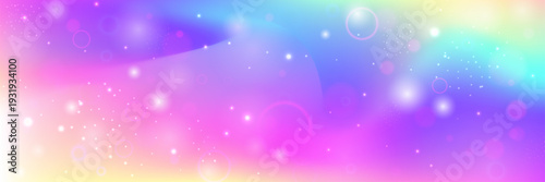 Rainbow Gradient. Pink Unicorn Hologram And Beautiful Magic Background. Purple Fairy Pattern. Abstract Watercolor Wallpaper Of Cosmic Candy Dream. Blue Rainbow Gradient.