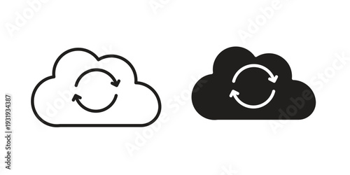 Cloud sync icon Symbol for App and Web UI Design Vectors