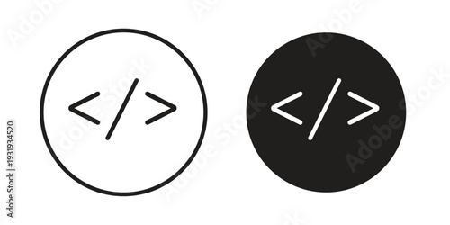 Code icon Symbol for App and Web UI Design Vectors