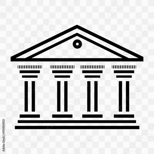 Classical architectural column. Greek architecture sign. Historic Antique element. Classic ancient drawing.