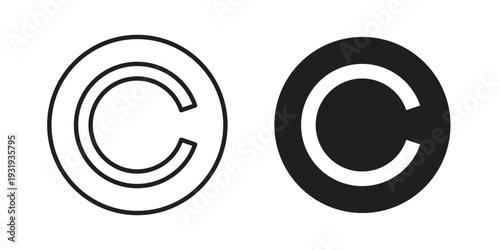 Copyright icon Symbol for App and Web UI Design Vectors