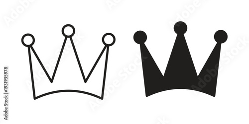 Crown icon Symbol for App and Web UI Design Vectors