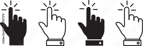 Computer mouse click cursor hand icons
