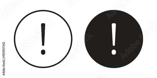 Exclamation icon Symbol for App and Web UI Design Vectors