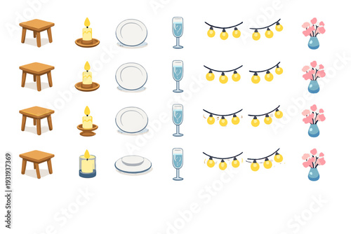 Dinner setup with candles, plates, glasses, and flowers arranged for a gathering in a festive style