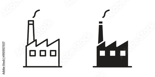 Factory icon Symbol for App and Web UI Design Vectors