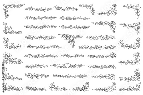 Drawings of flower and leaf designs used for decoration and art projects made in a studio setting during daytime hours
