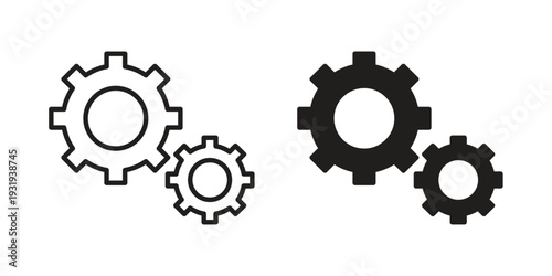 Gears icon Symbol for App and Web UI Design Vectors
