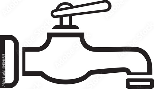Minimalist Water Faucet Icon Silhouette Vector