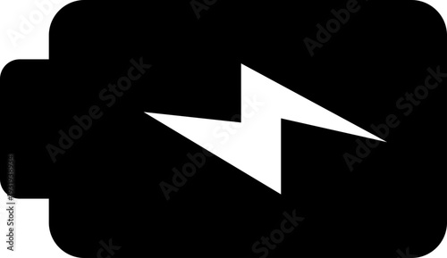 Battery status icon charging level indicator symbols with low, medium, full power and lightning bolt in solid and outline style vector isolated on transparent background